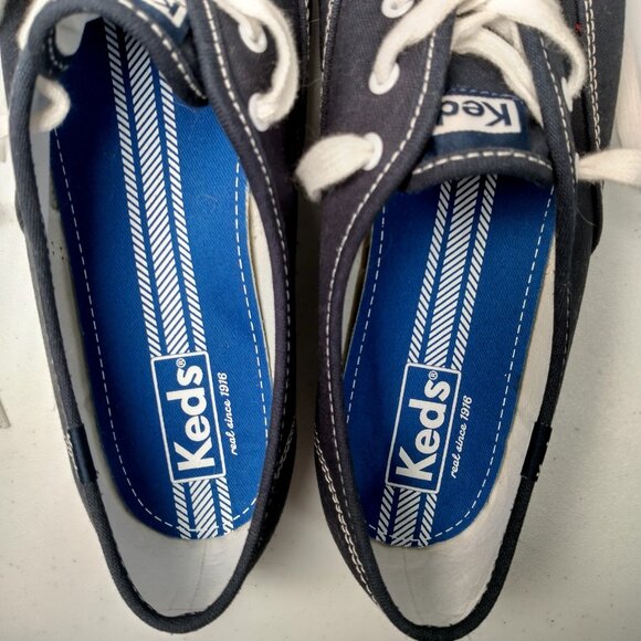 Keds Sneakers Shoes Women US Size 9.5 Blue Canvas Lace Up Classic Flat - Picture 13 of 16